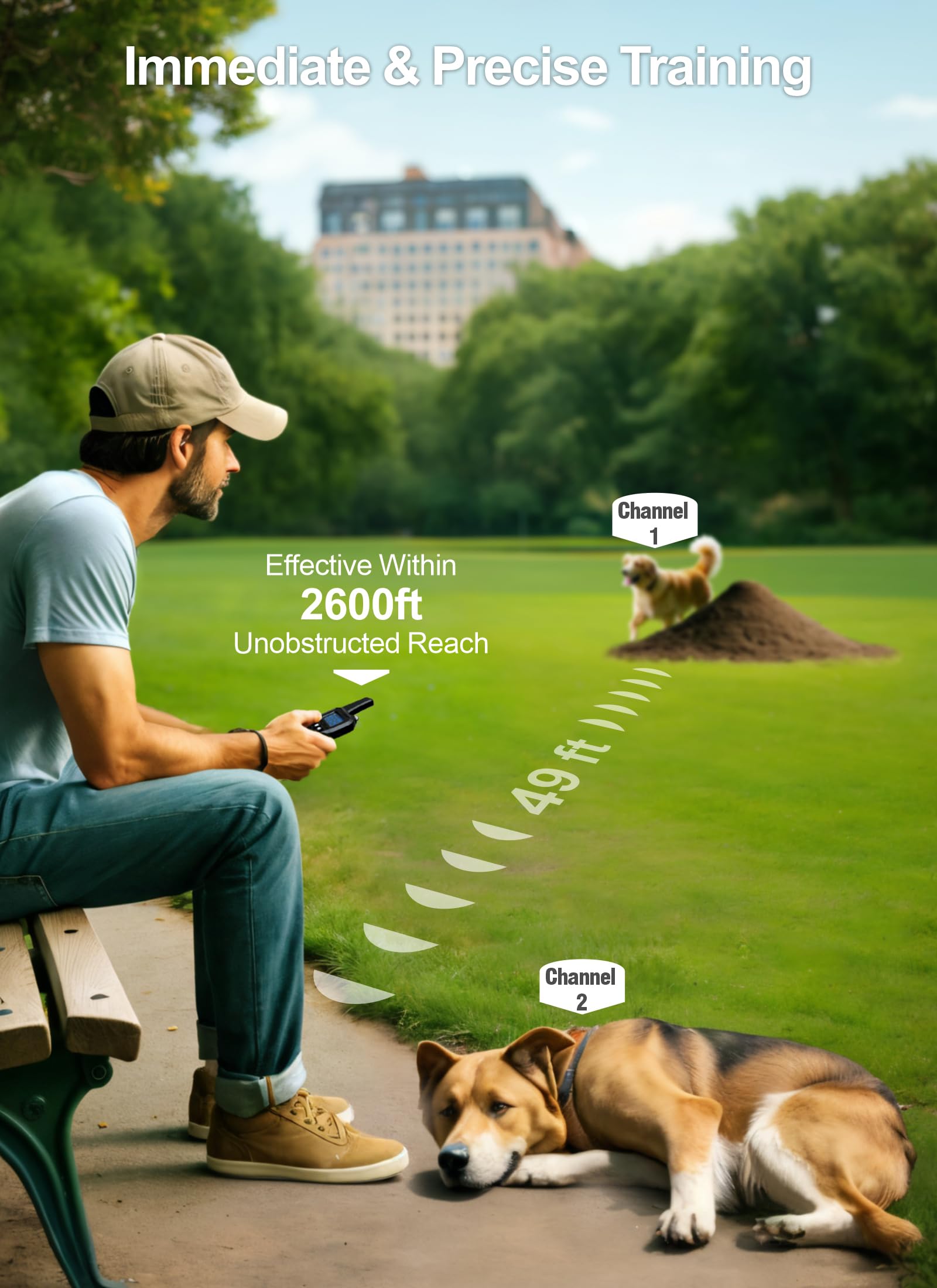 FunniPets control remoto con cuatro modos de entrenamiento para perros, opciones según la situación