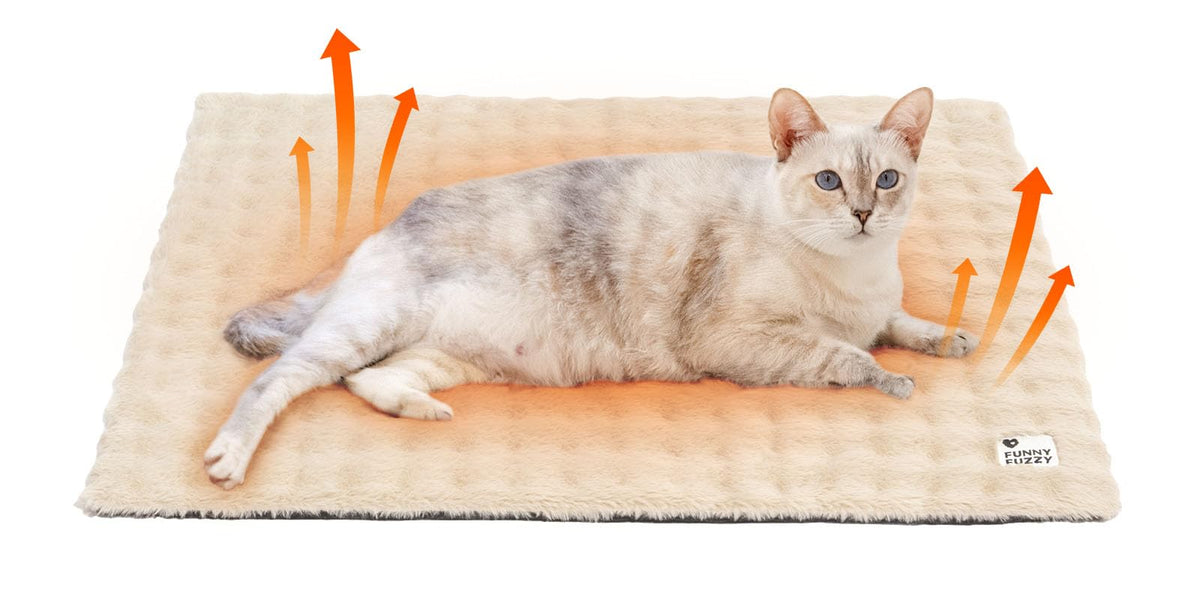 FUNNY FUZZY cama auto-calentamiento para gatos y perros mantiene calor natural