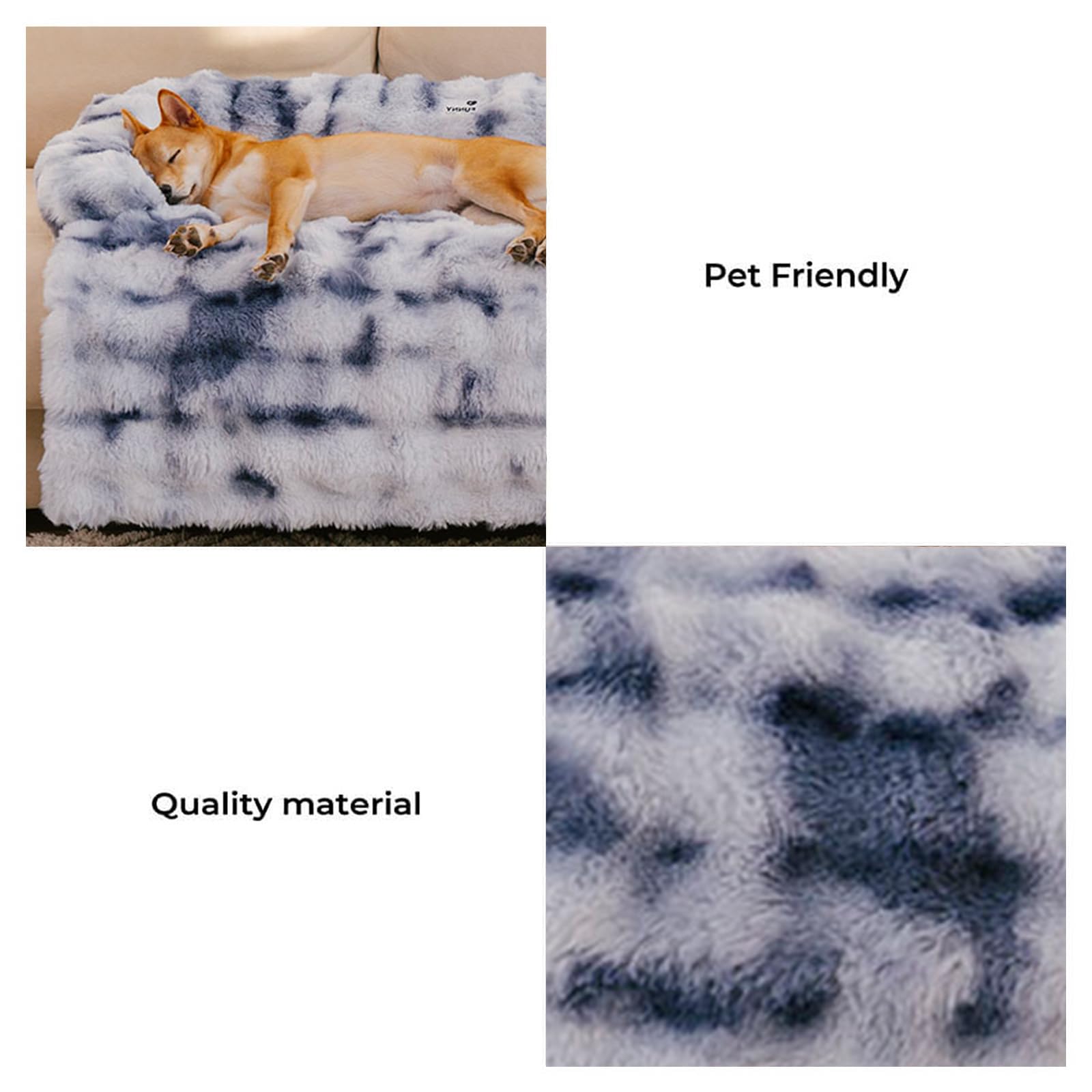 FUNNY FUZZY cama para perro acogedora con tacto suave para noches tranquilas.