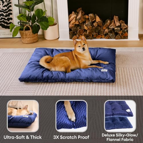 FUNNY FUZZY cama para perros, dos caras suaves para descanso.