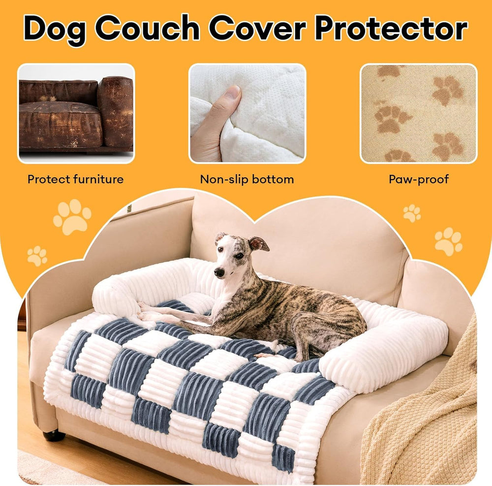 Cama para perro integrada en el sofá de Funny Fuzzy para descansar.