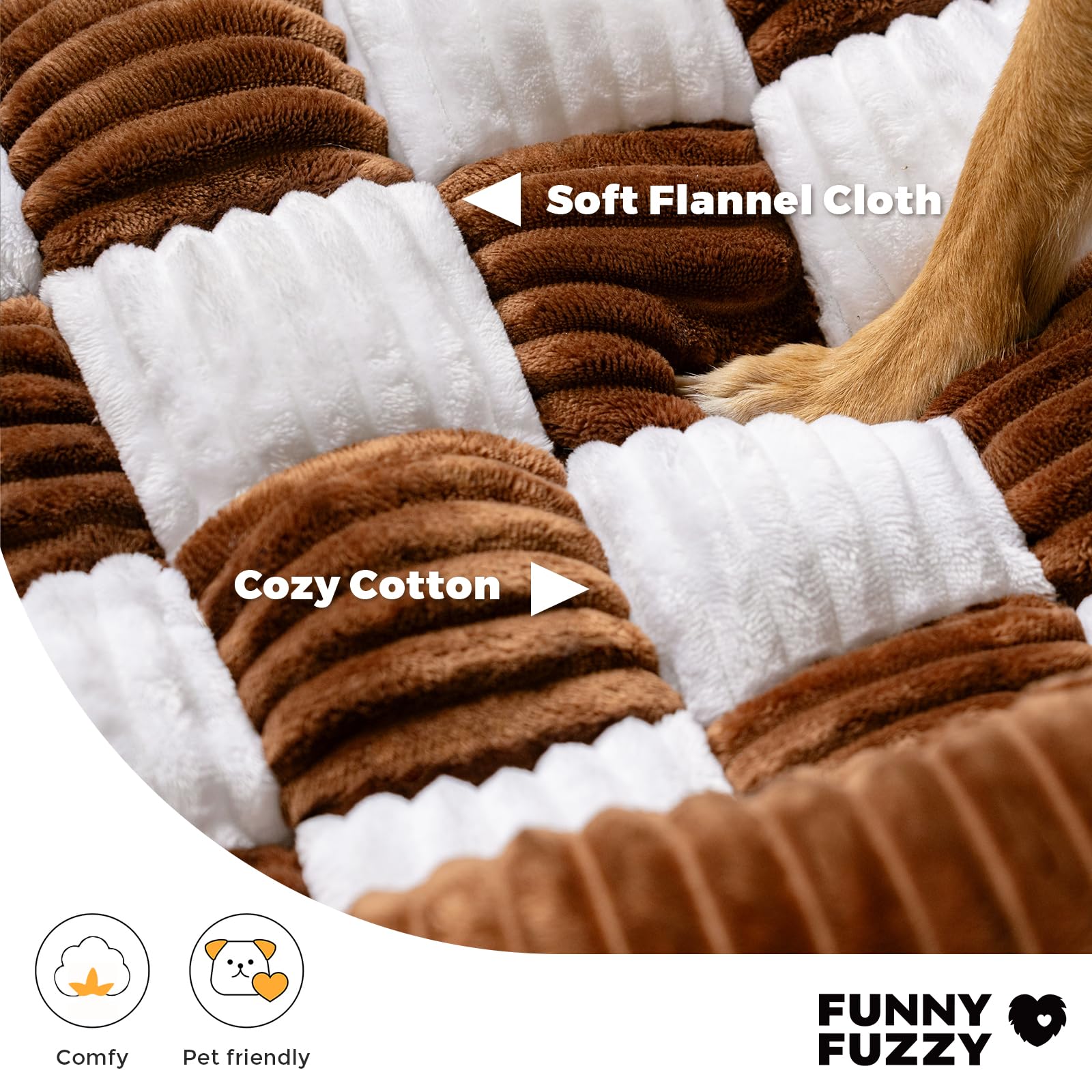 FUNNY FUZZY cojines laterales para cama de perro mejoran la postura.