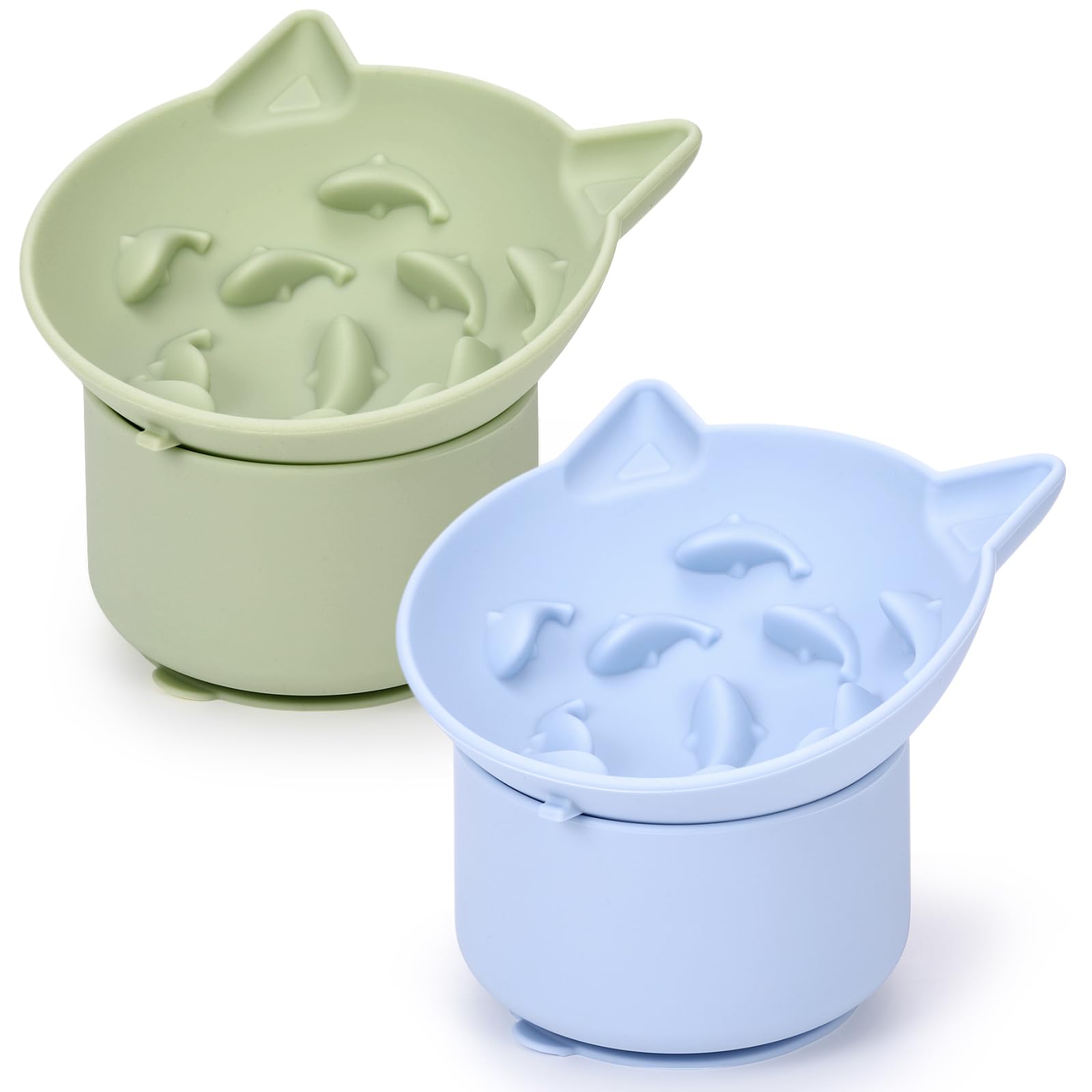Funnymoom comedero lento para gatos verde, experiencia de alimentación más tranquila