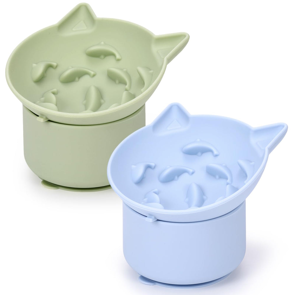 Funnymoom comedero lento para gatos verde, experiencia de alimentación más tranquila