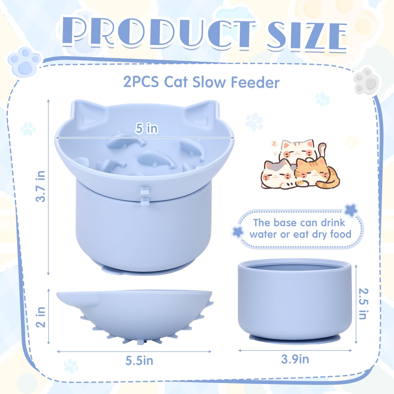 Funnymoom cuenco gato lento, diseño elevado para postura cómoda al comer.