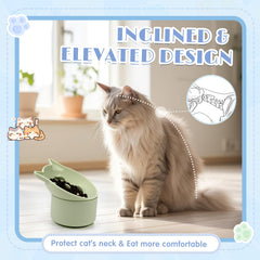 Funnymoom diseño inclinado para gatos mejora la postura al comer