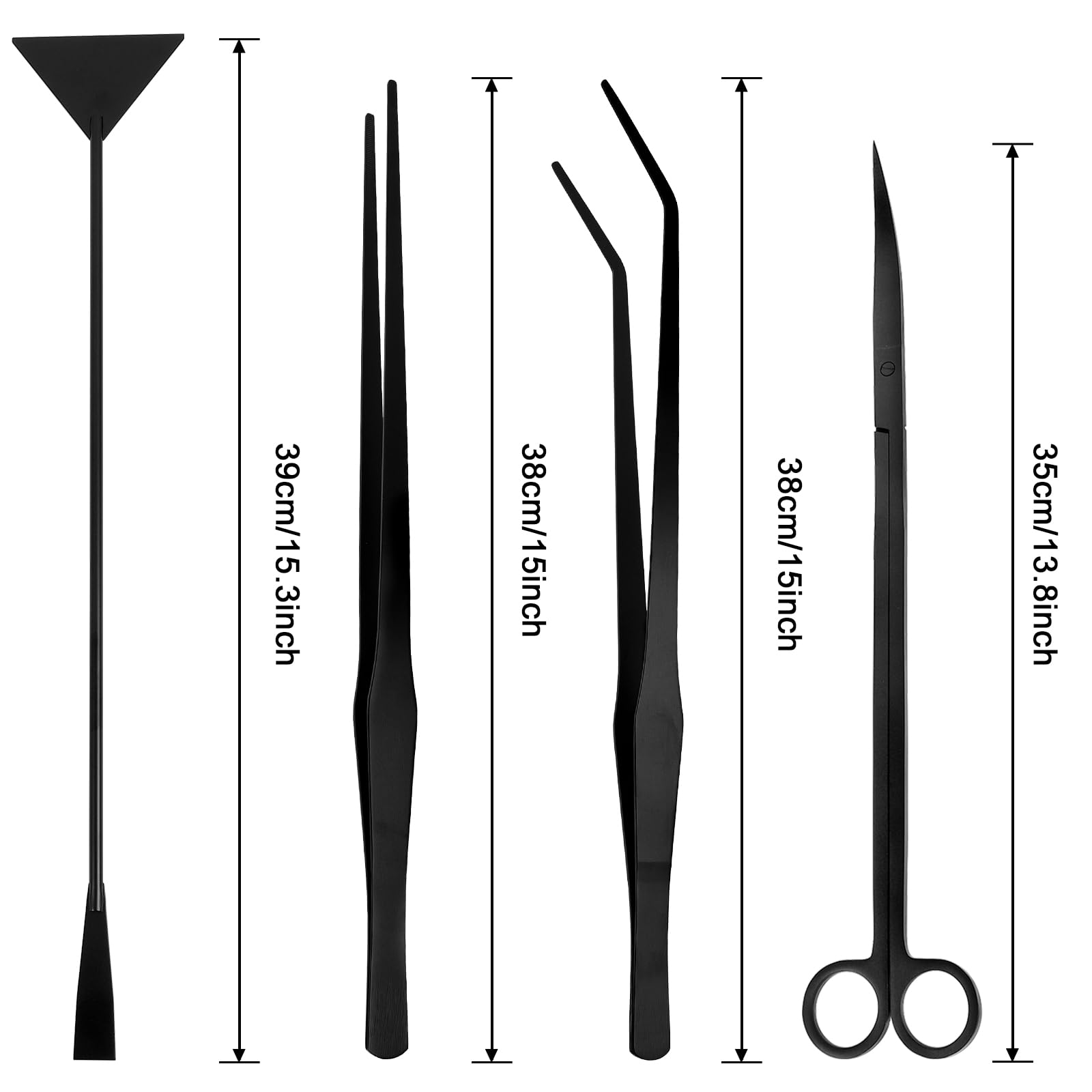 Funnytek pinzas rectas de 15 pulgadas, maniobrables para colocar plantas sin dañarlas.