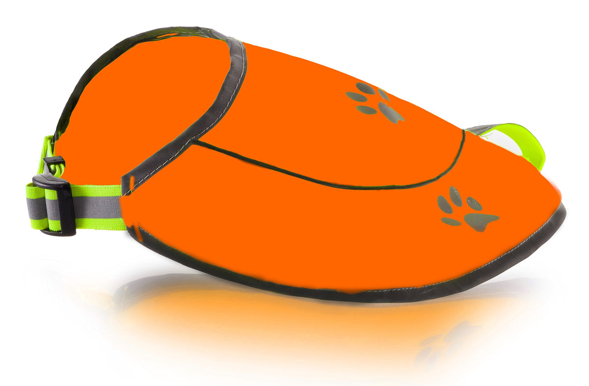 Chaleco reflectante Funtone Colors para perro naranja XL, alta visibilidad nocturna.