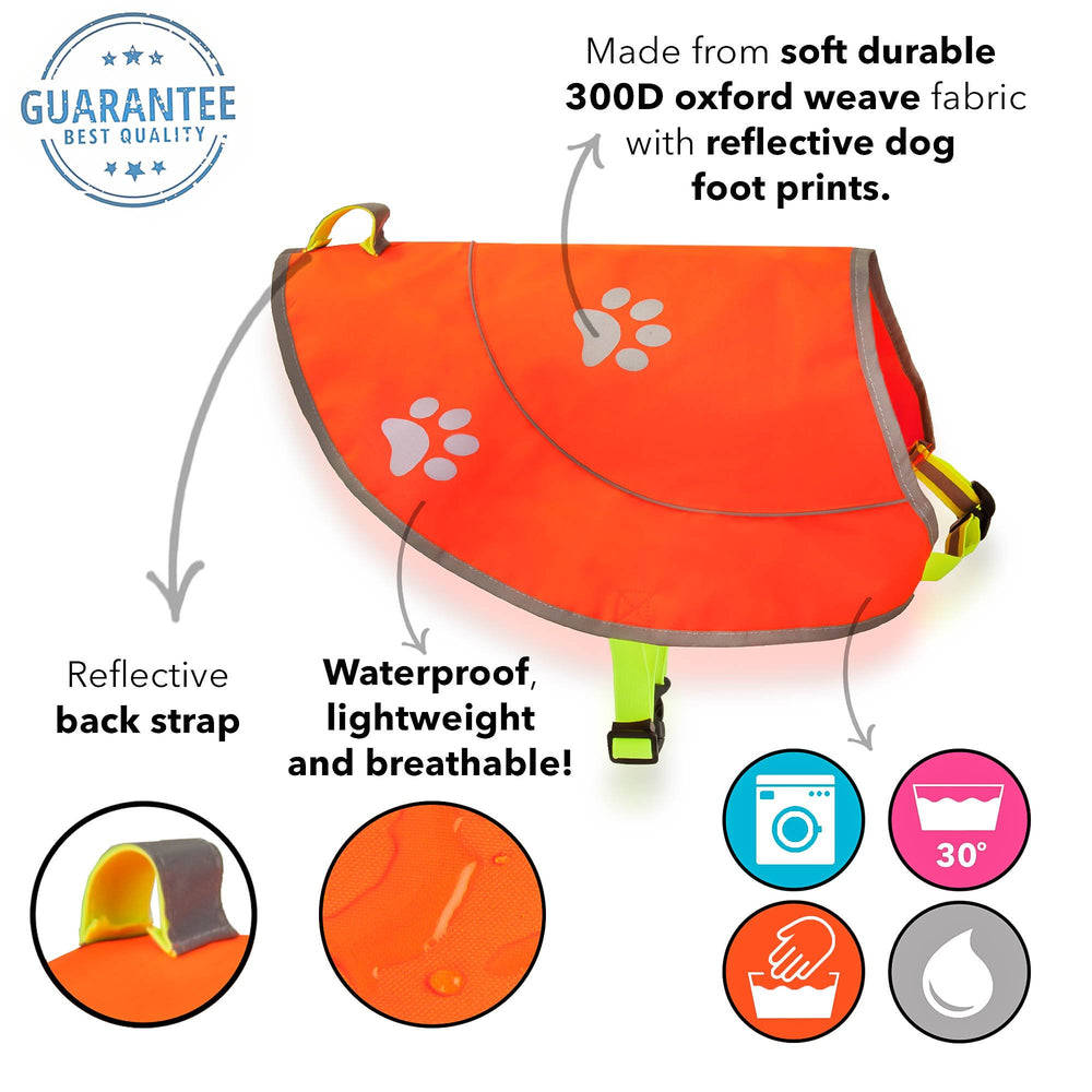 Chaleco naranja XL de Funtone Colors con visibilidad diurna y nocturna.