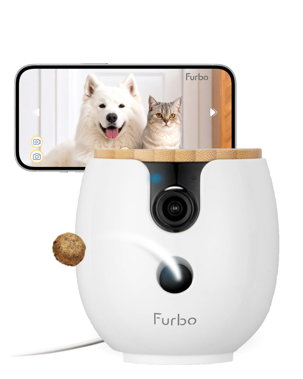 Furbo Mini 360°: visión giratoria para seguir a tu mascota desde cualquier ángulo.