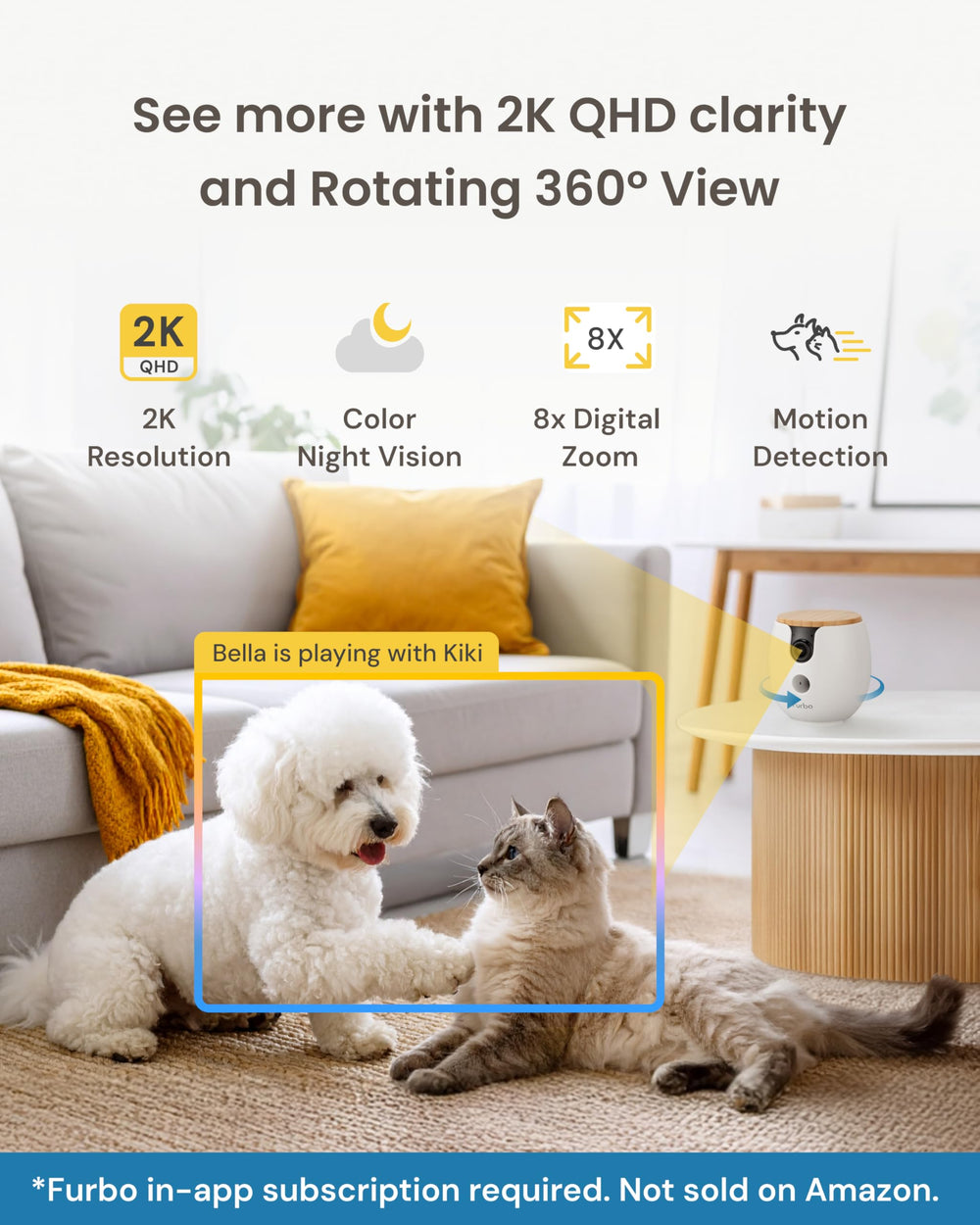 Furbo Mini 360° ofrece transmisión en vivo segura y de alta calidad.