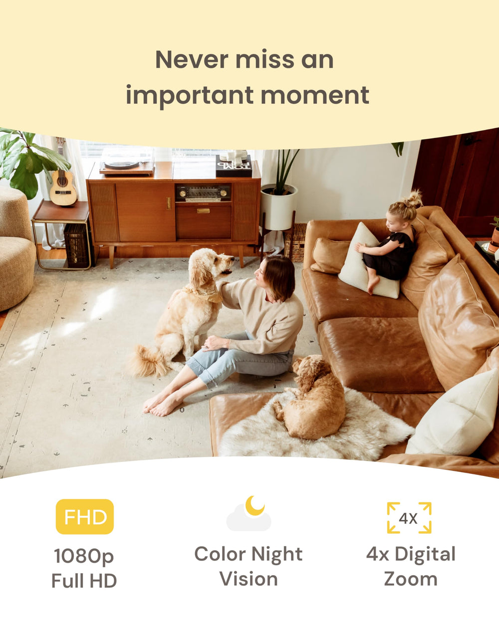 Furbo Mini con audio bidireccional para conversar con tu mascota desde la app.