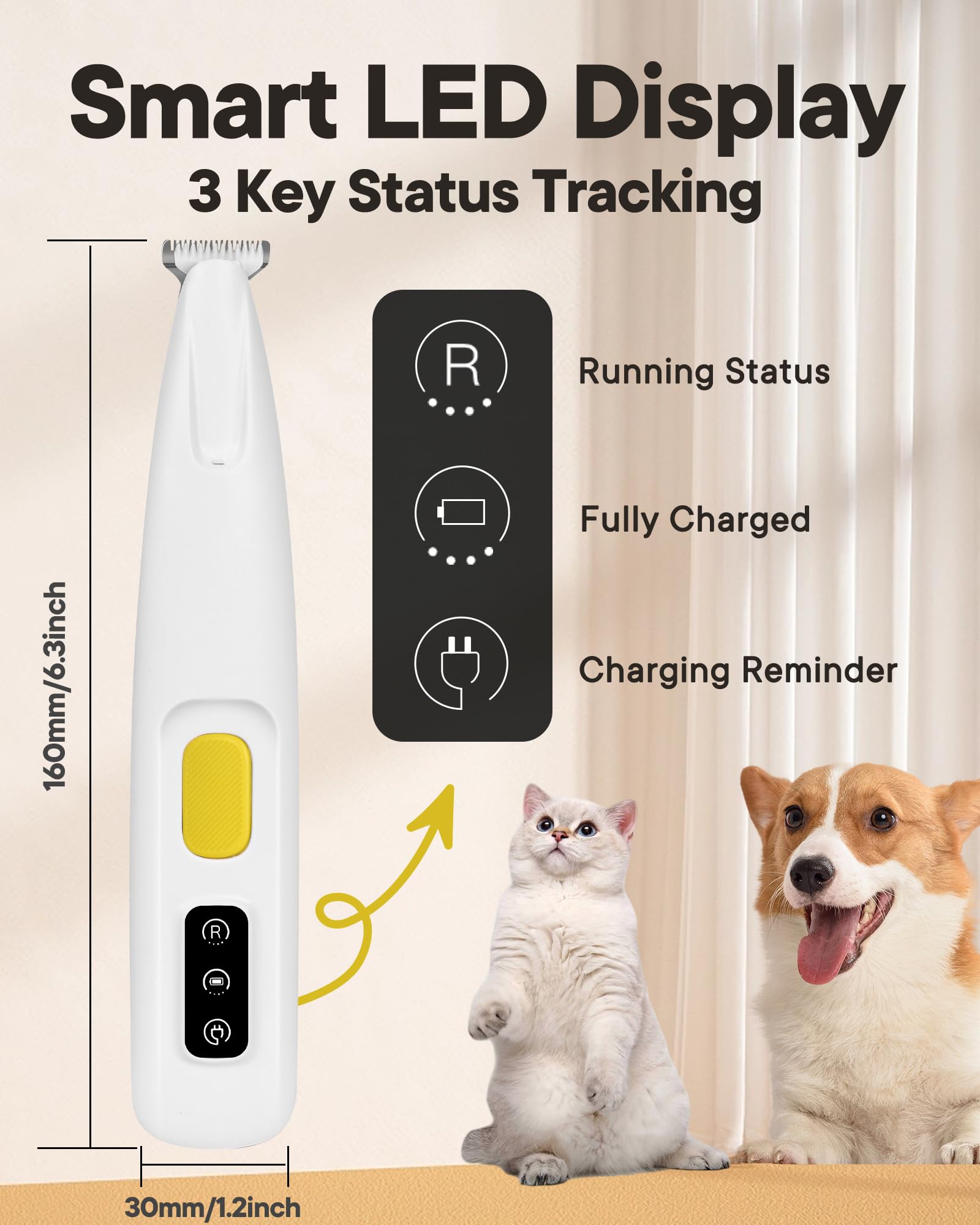 FURBONA cuerpo impermeable IPX4 facilita la limpieza después del grooming