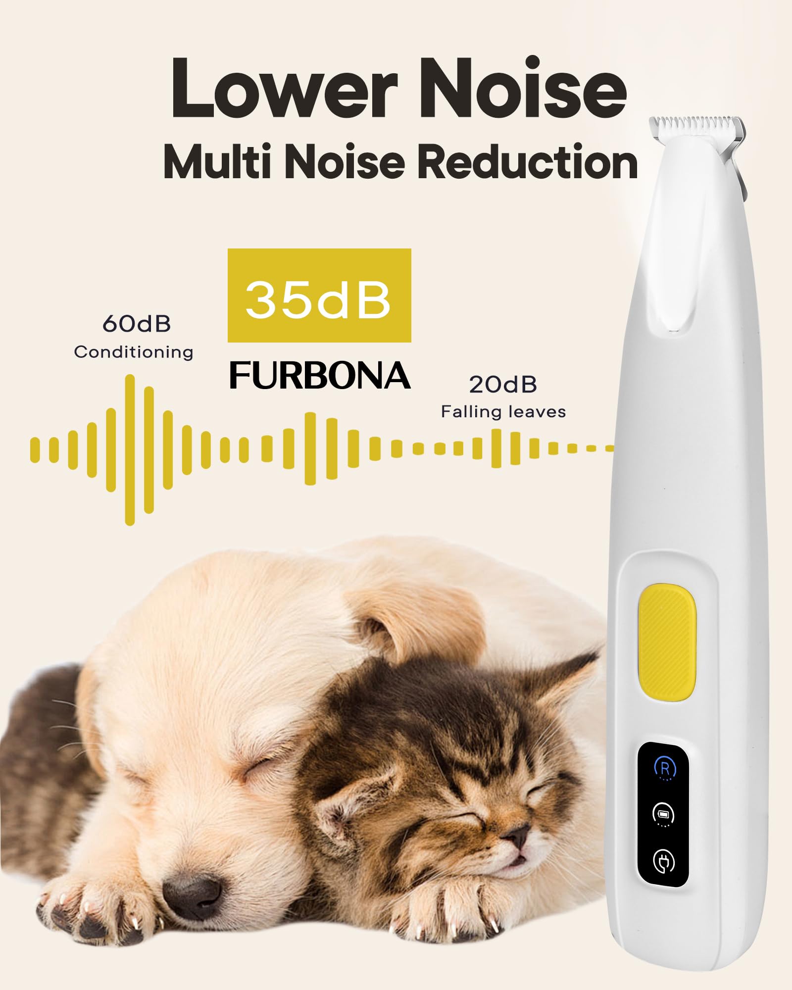 FURBONA iluminación LED amplia para ver pelos y almohadillas con precisión