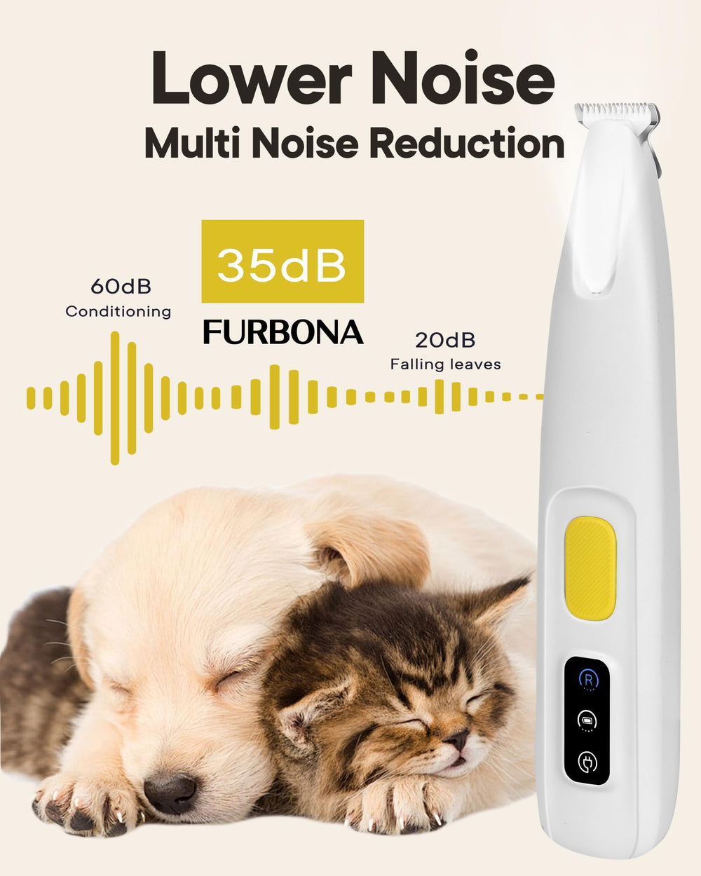 FURBONA iluminación LED amplia para ver pelos y almohadillas con precisión