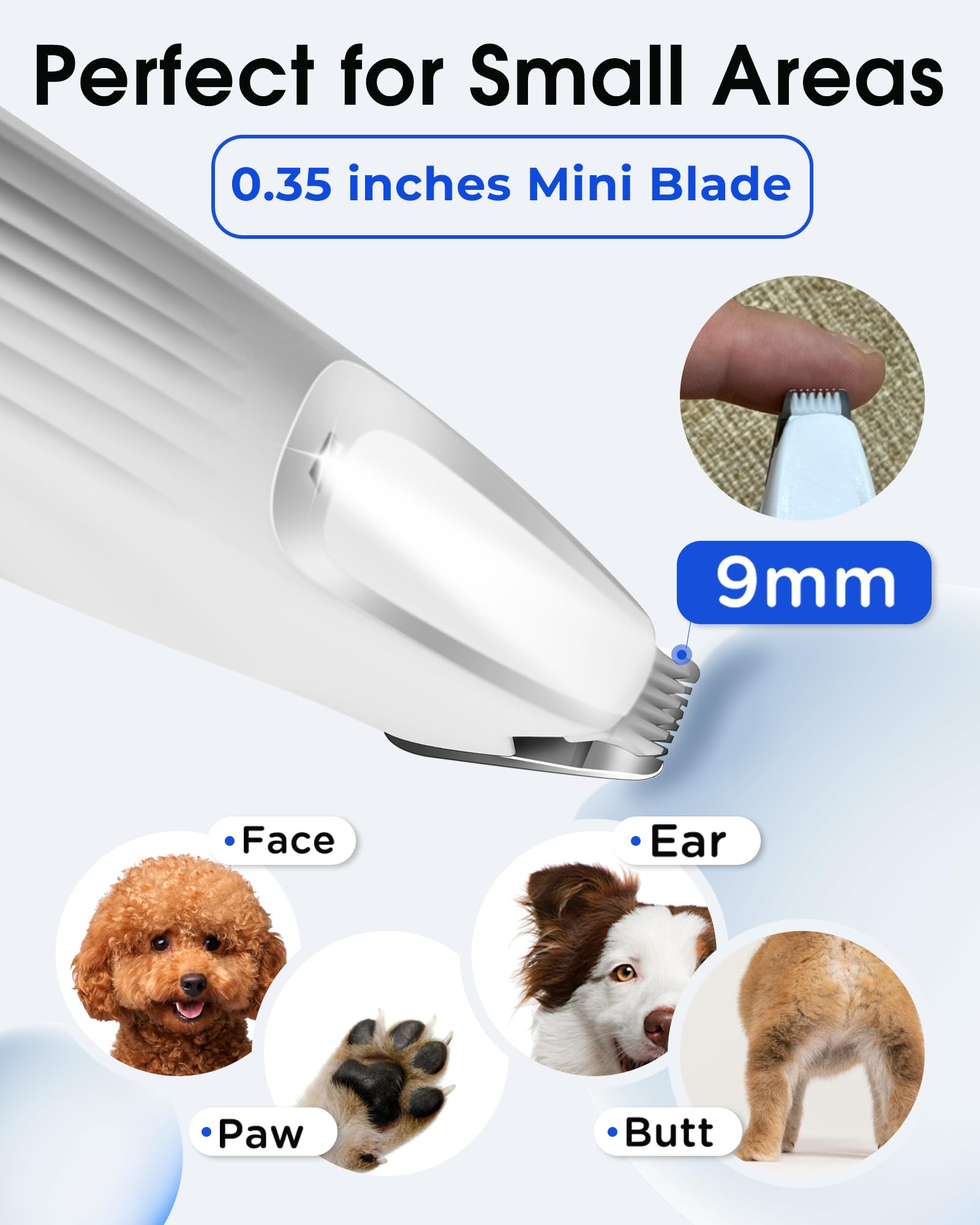 Luz LED de FURBONA mejora la visibilidad durante el grooming.