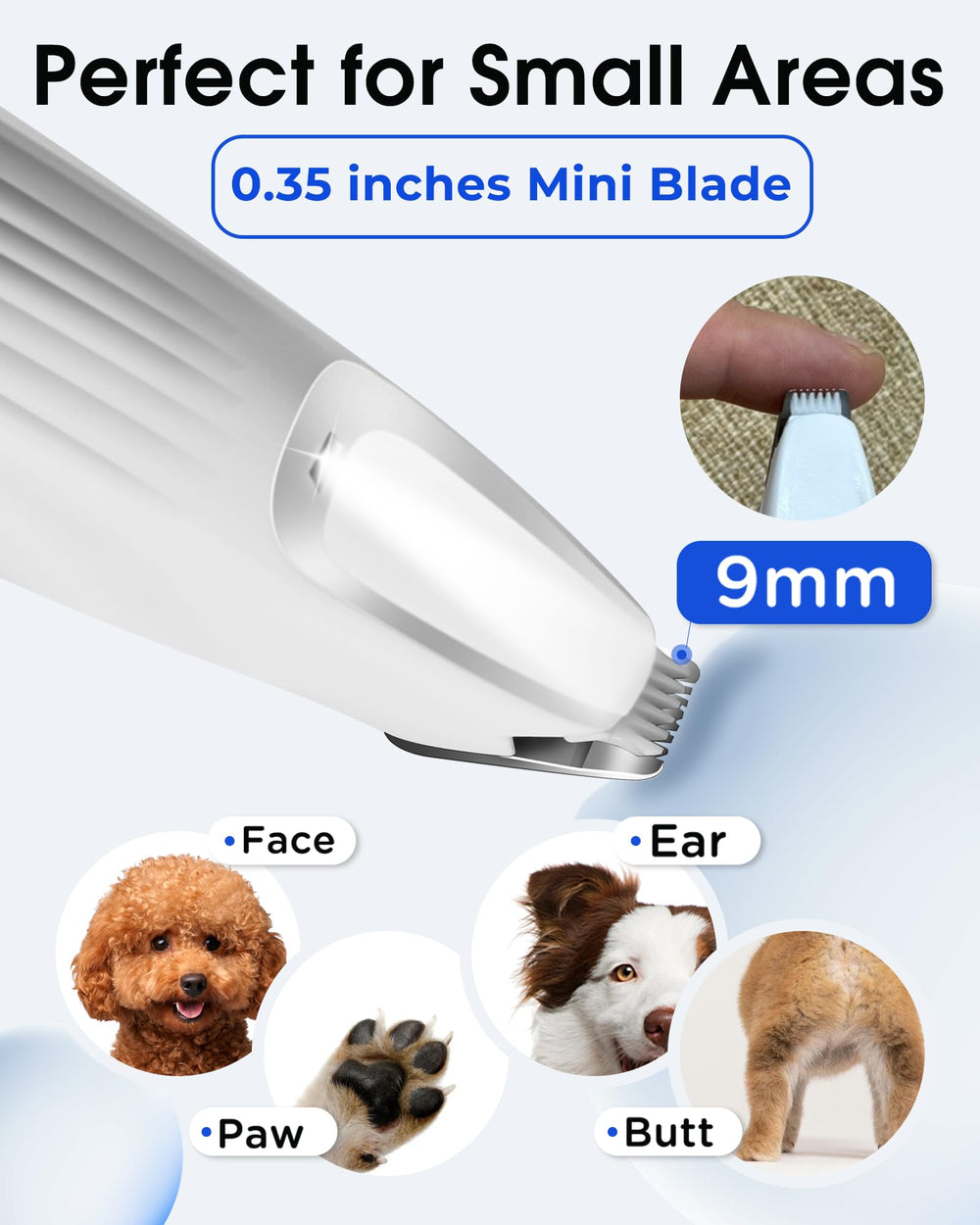 Luz LED de FURBONA mejora la visibilidad durante el grooming.