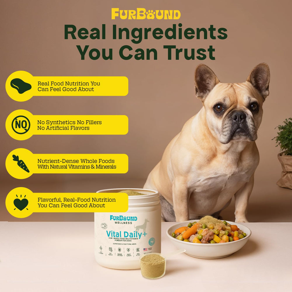FurBound Polvo Multivitamínico para perros destacando articulaciones y movilidad.