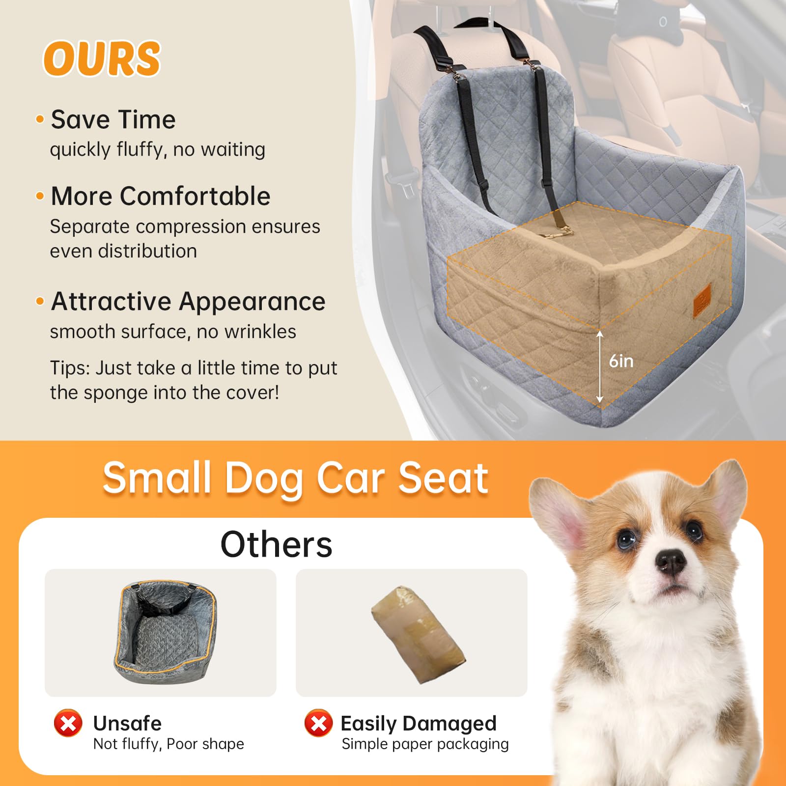 FurFrolic asiento 20x20x20 para mascotas pequeñas y medianas