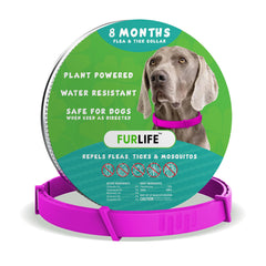 FurLife collar garrapata perro rosa: protección duradera al aire libre.