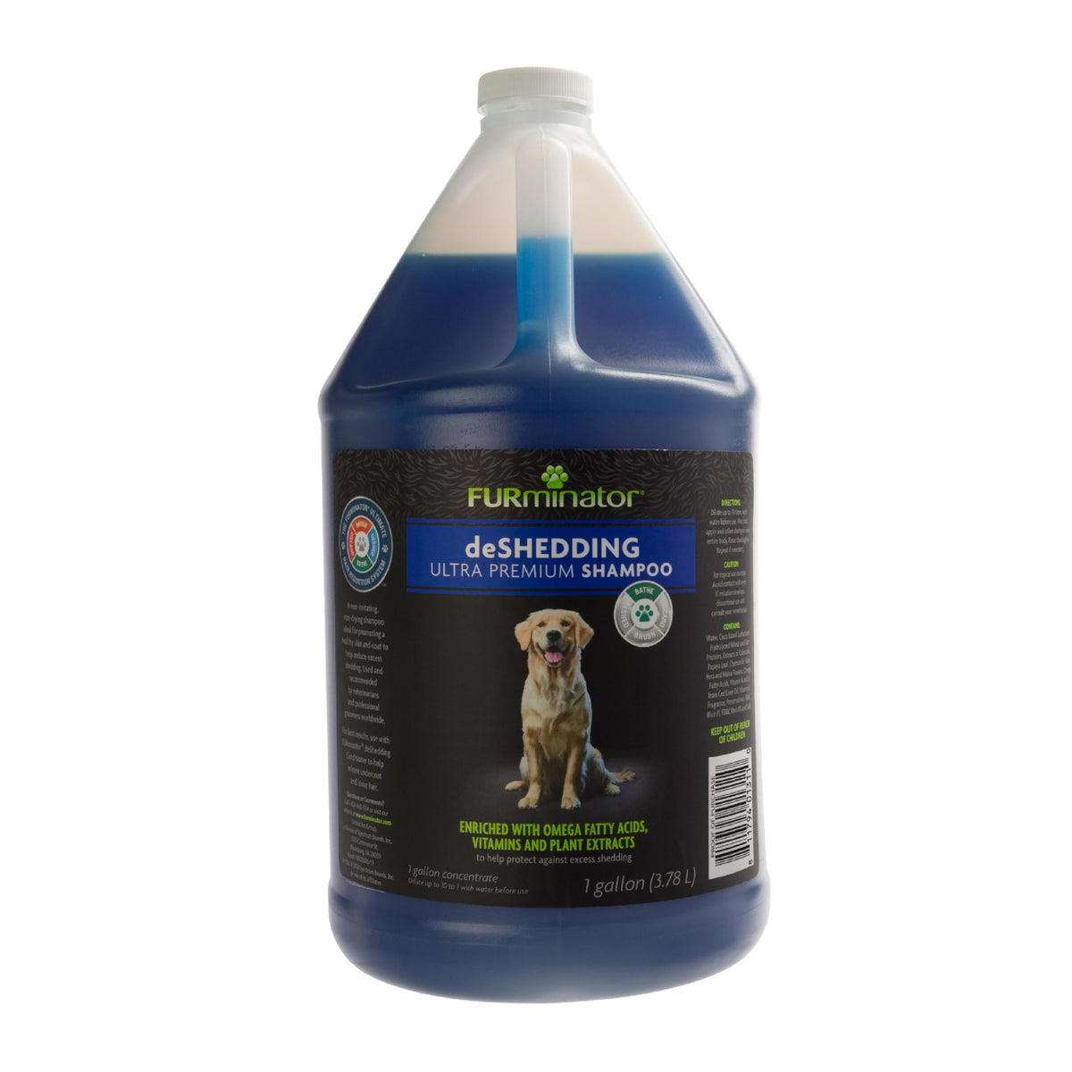 FURminator deshedding shampoo botella 1 galón para un cuidado eficiente.