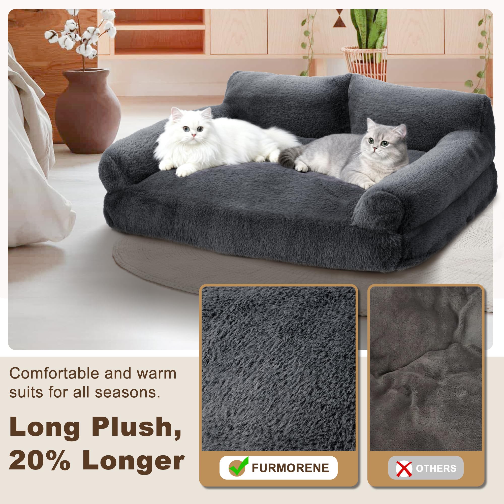 Cama Furmorene con apoyos elevados para cuello, favorece una postura cómoda al dormir.