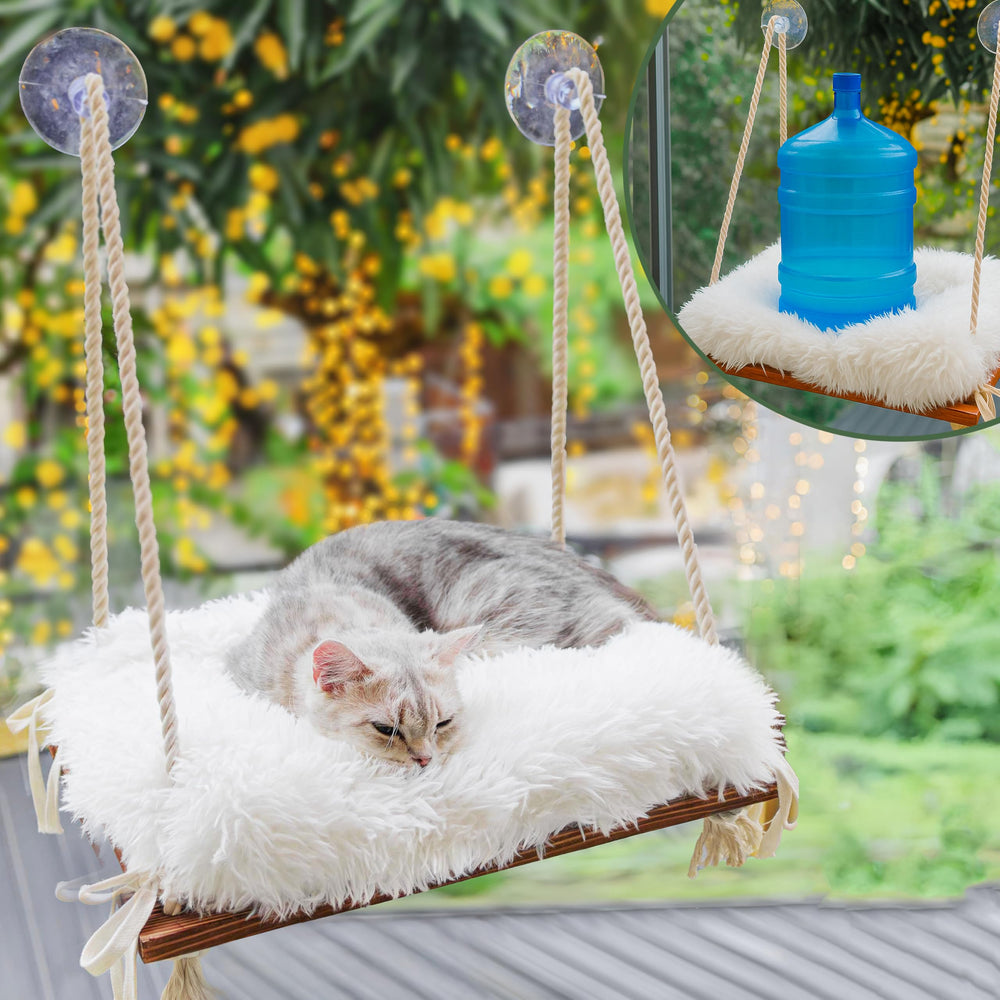 Furrfinity hamaca-gato-ventosas-industriales ofrece fijación segura para gatos y vistas elevadas.