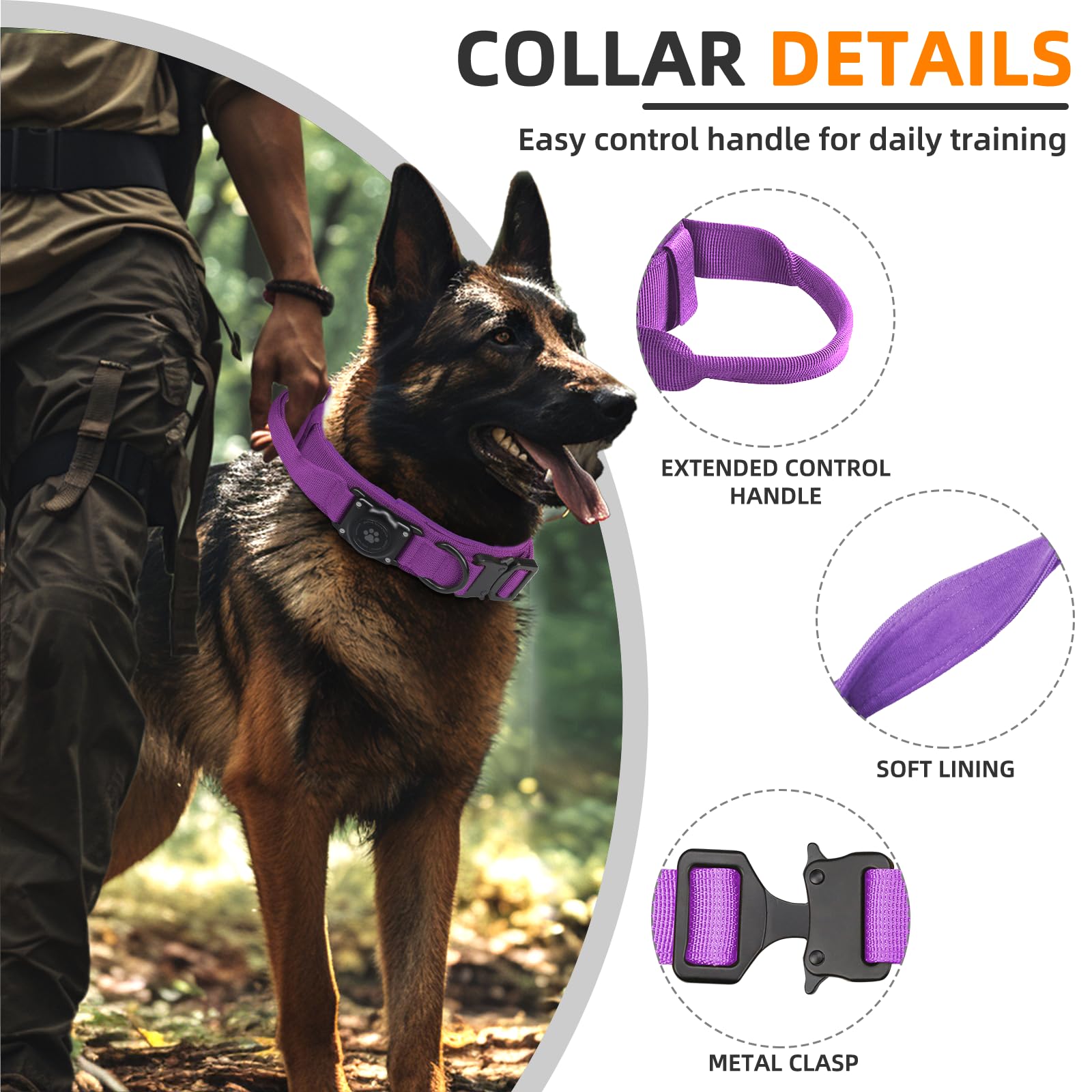 Furrigo collar con asa de control para guiar durante paseos