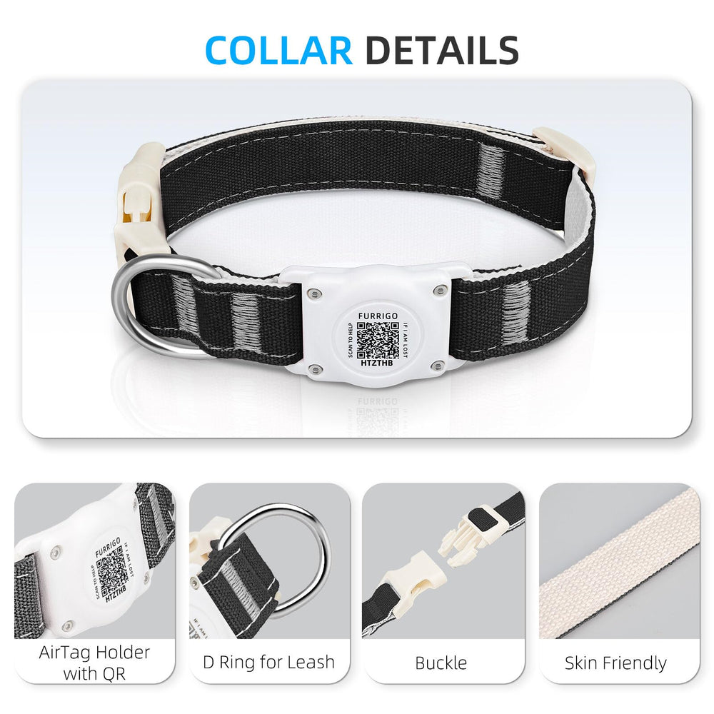 Diseño negro elegante que no irrita la piel del perro.