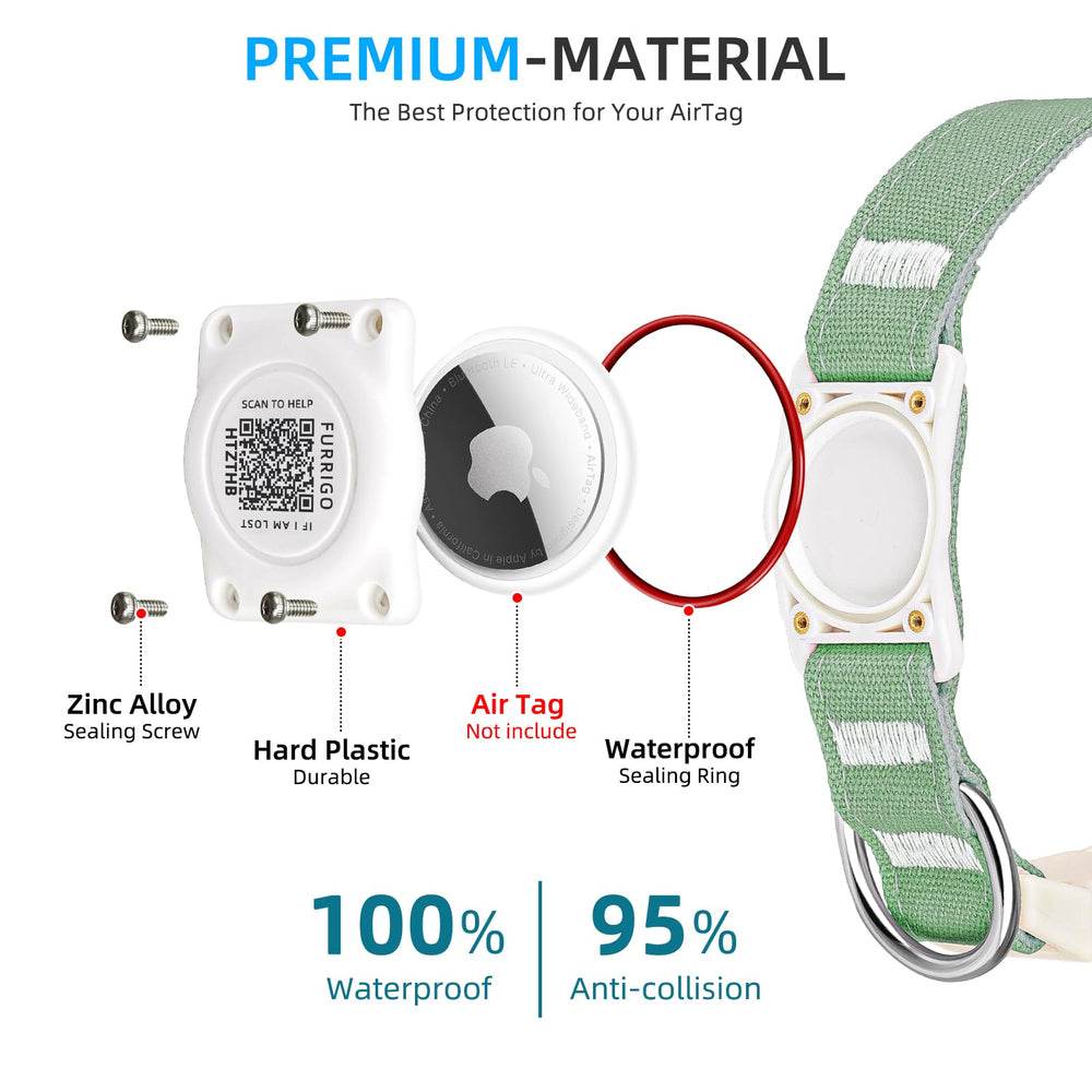 Collar Furrigo con QR escaneable y perfil gratuito para contacto de emergencia.