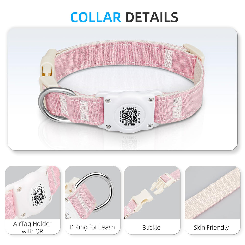Collar rosado Furrigo con tallas ajustables para perros