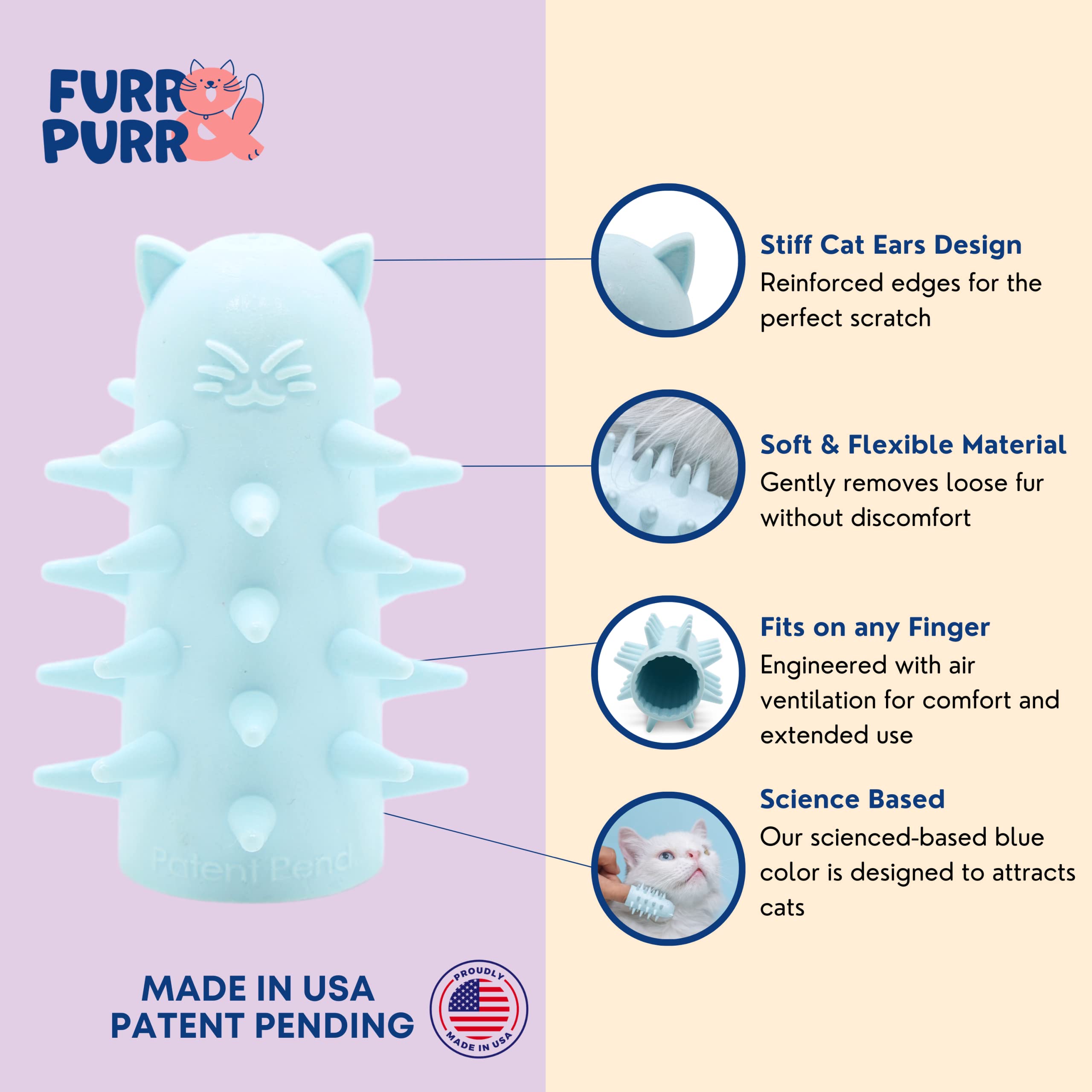 Furr&Purr canales de aire para mayor comodidad durante el uso.