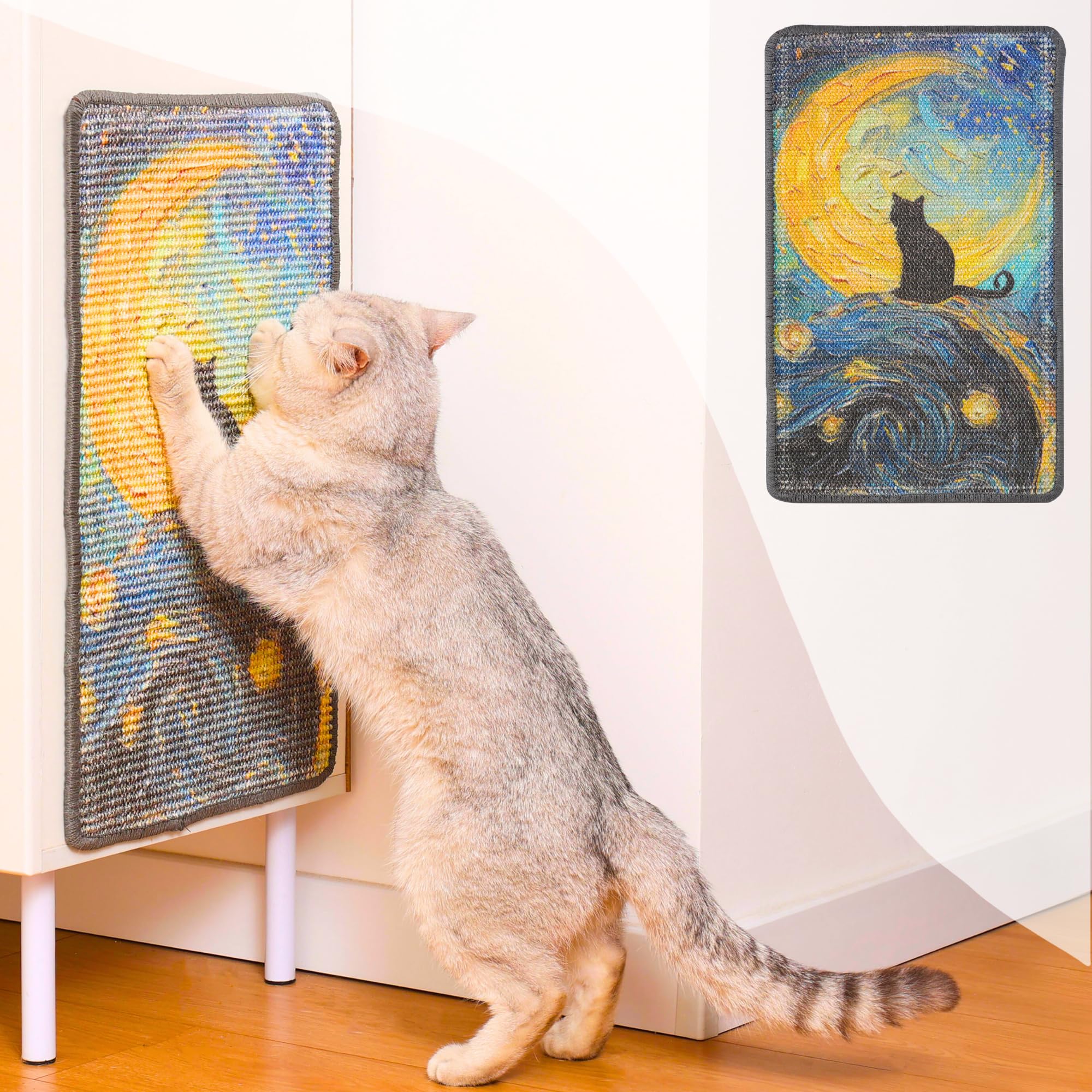 Furrther Rascador de Sisal Starry Night para pared, protege muebles y decora.