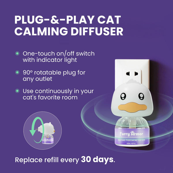 FURRY ARMOR difusor en sala crea ambiente sereno para gatos.