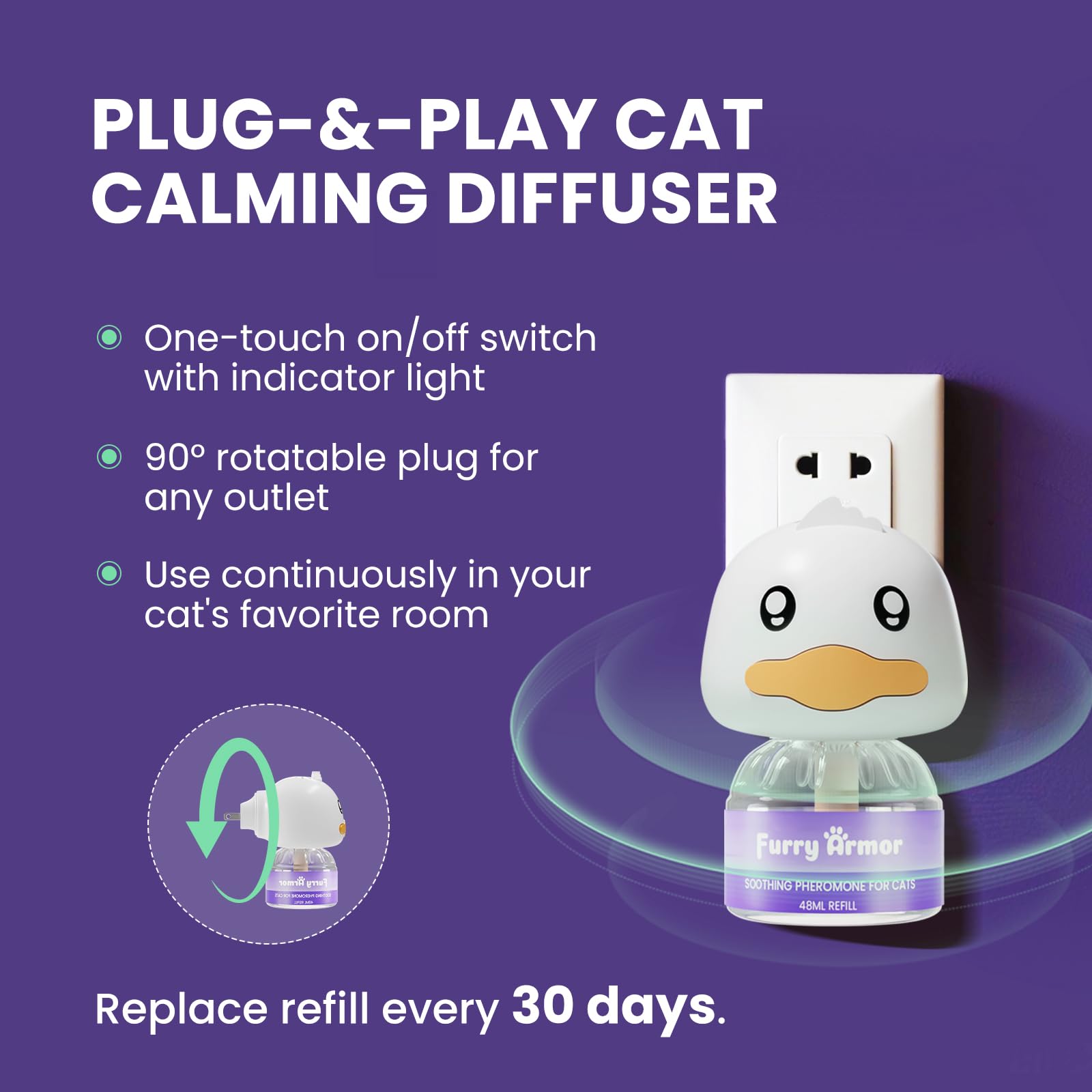 Gato relajado gracias al difusor FURRY ARMOR en su espacio favorito.