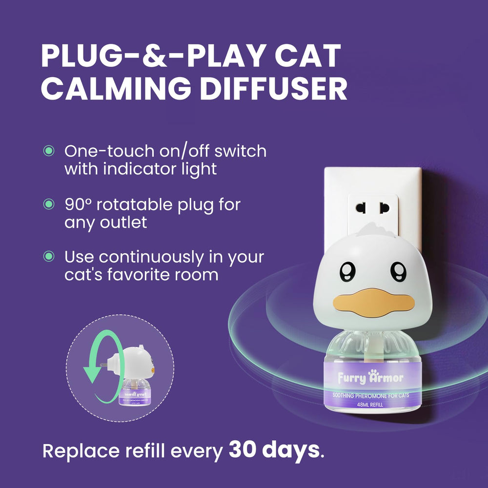 Gato relajado gracias al difusor FURRY ARMOR en su espacio favorito.