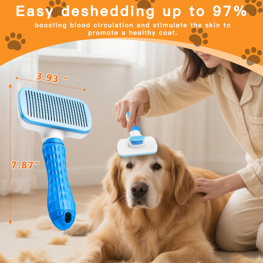 Mango ergonómico de Furry Fun para agarre cómodo durante peinado.