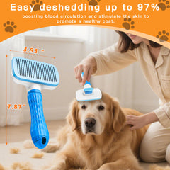 Mango ergonómico de Furry Fun para agarre cómodo durante peinado.