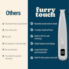 Furry Touch kit de grooming con bolsa de viaje, peine y cepillo para uso cómodo.