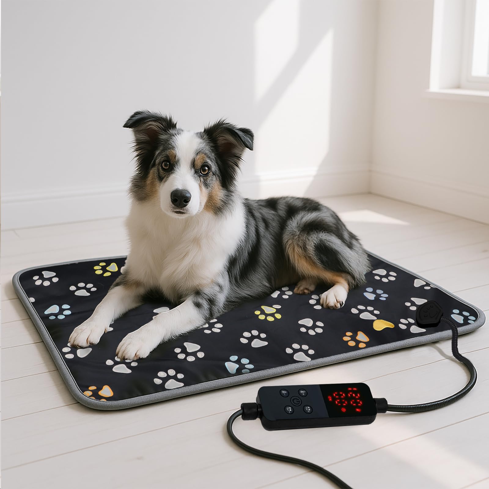 Almohadilla furrybaby para perros grandes en interiores, calor suave para noches frías.