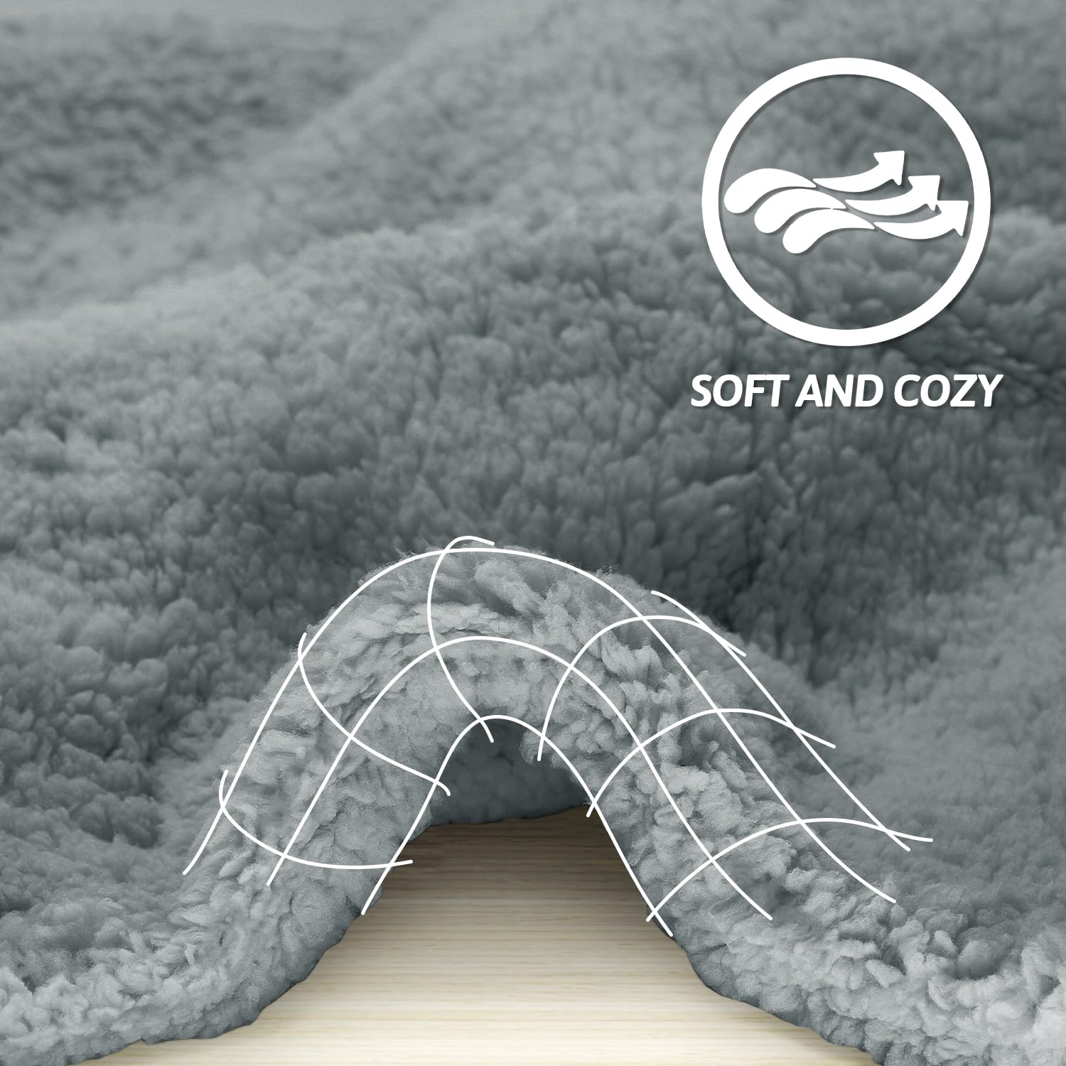 Manta furrybaby para gato pequeño en sherpa gris, perfecto para siestas cómodas.