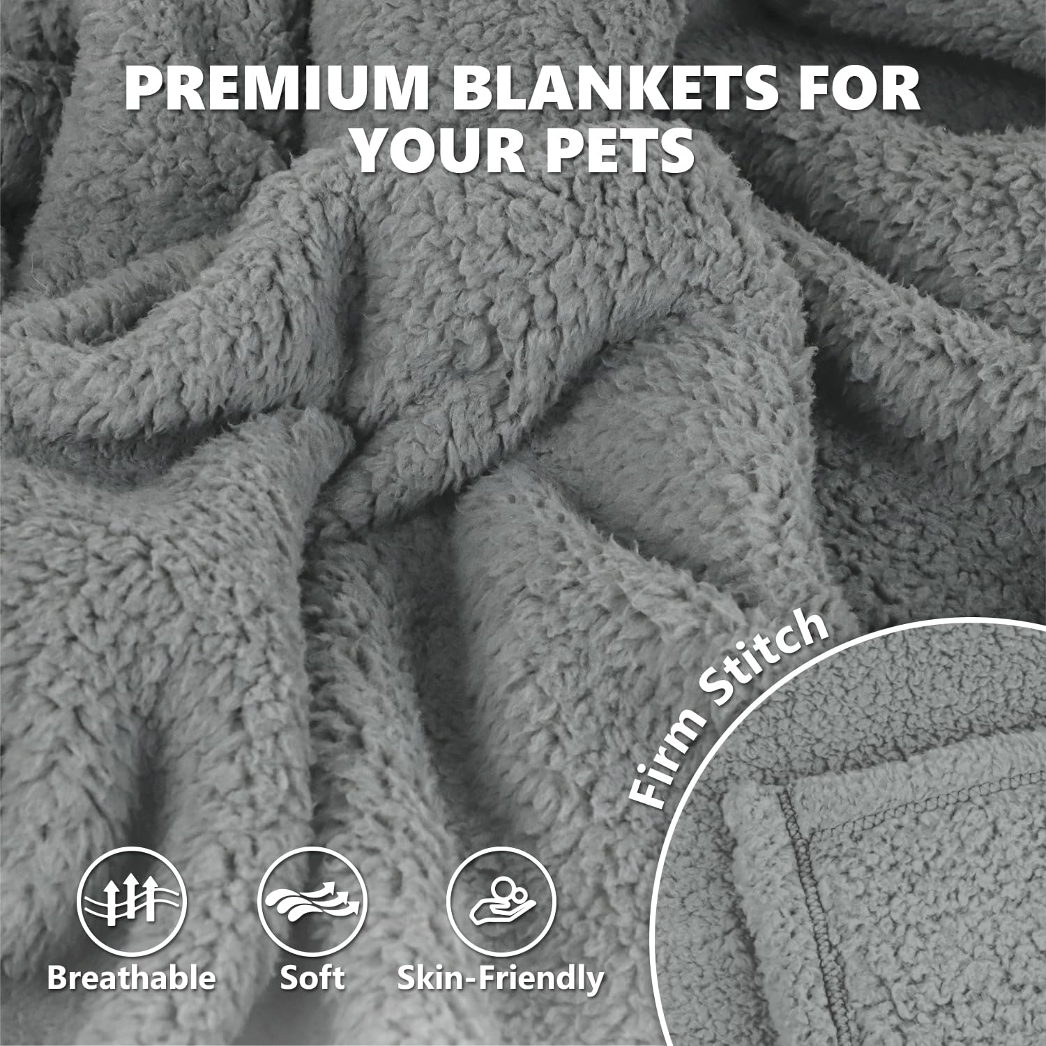 Manta FurryBaby para gatos 24x32 en gris, ideal para cama y transportín.