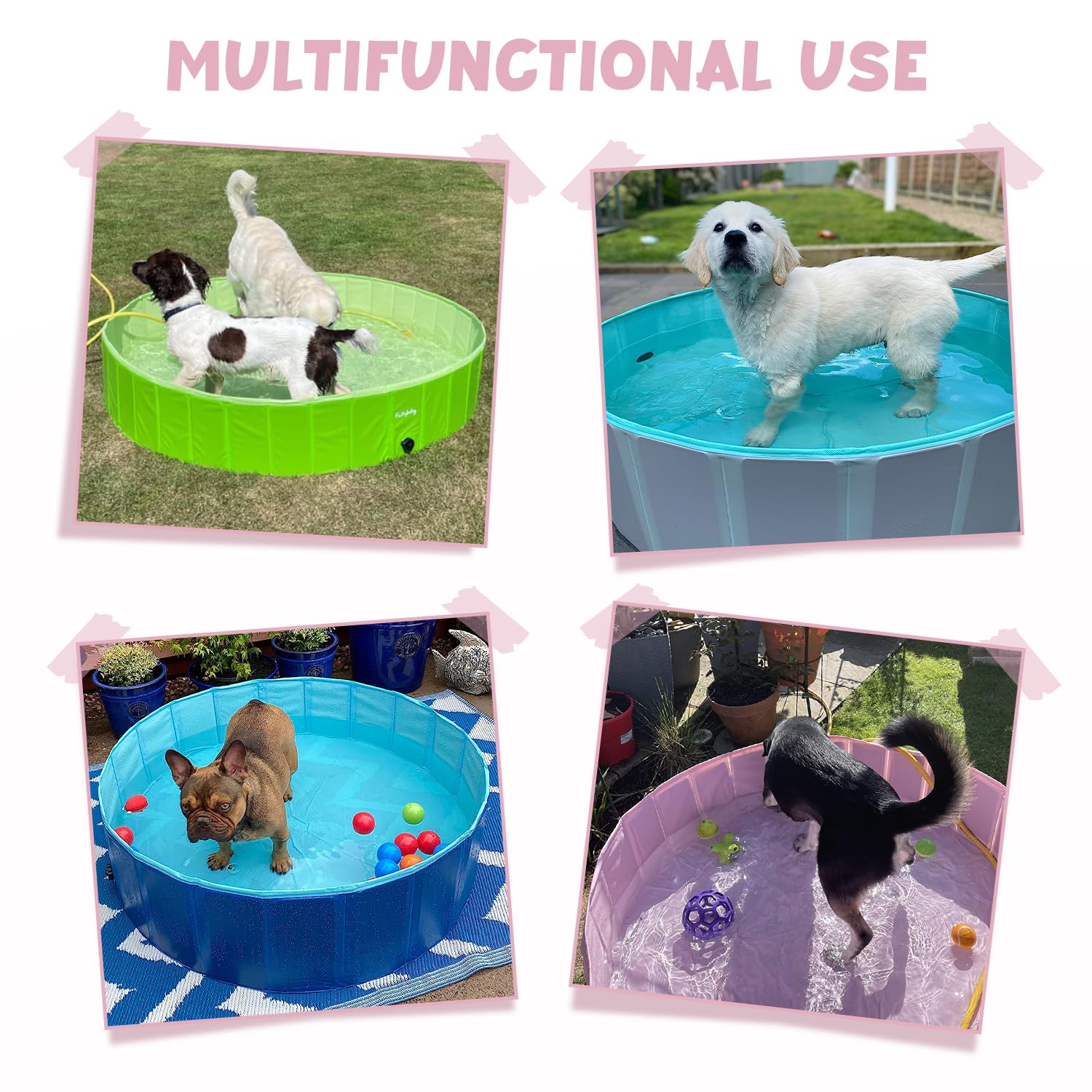 Uso como bañera o área de juego para perros y niños