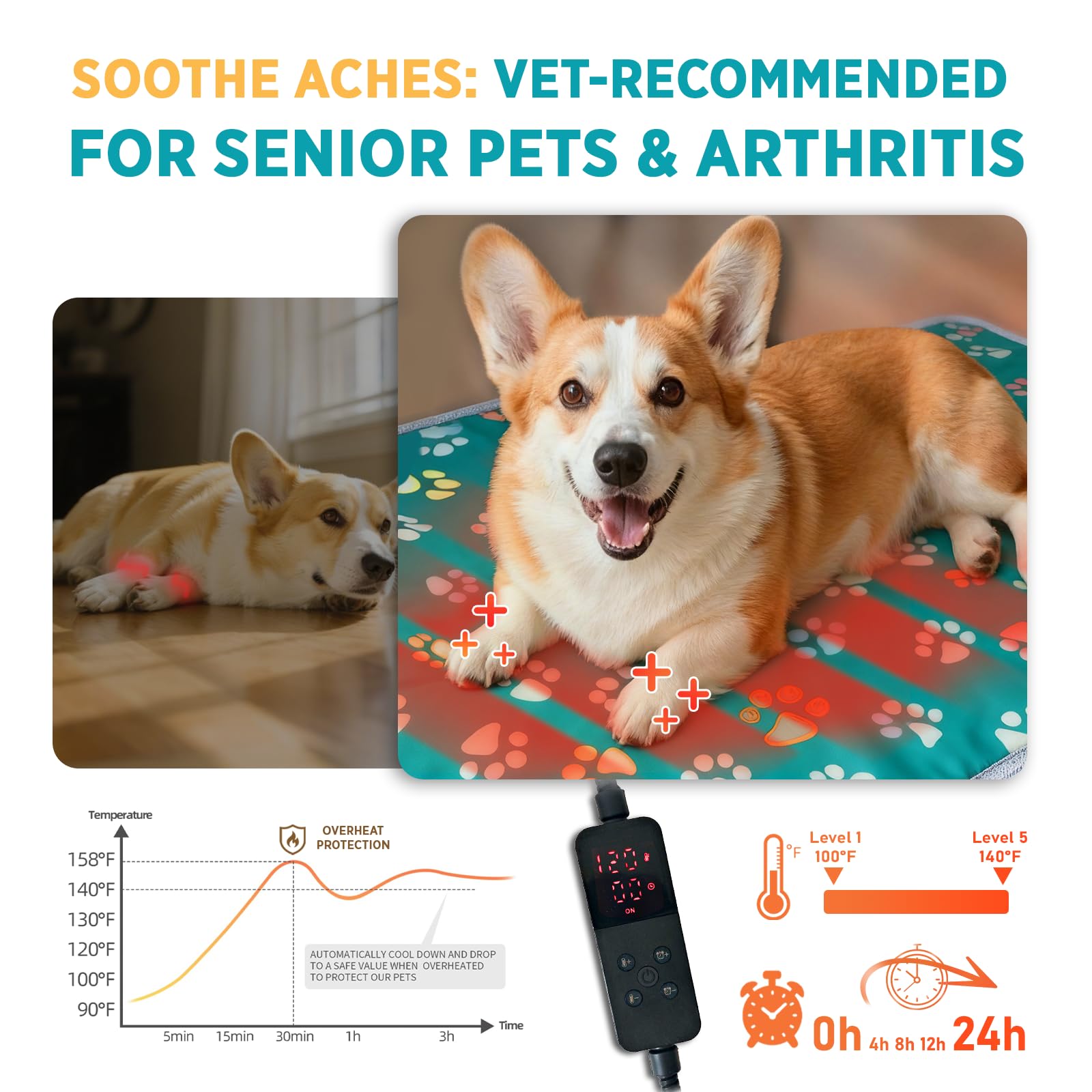 Furrybaby sensor de sobrecalentamiento integrado garantiza uso seguro.