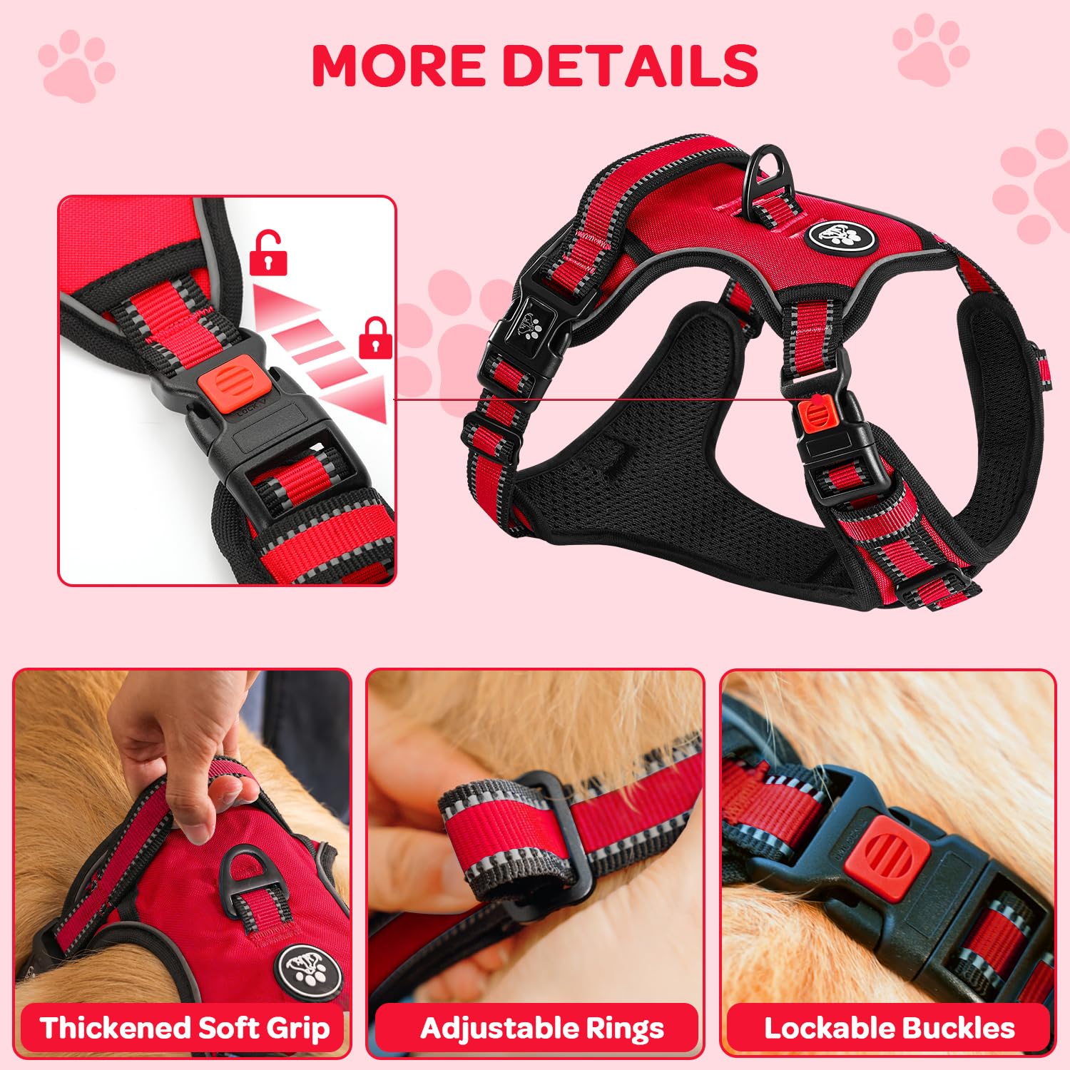 FURRYFECTION arnés perro cuatro ajustes para tallas variadas