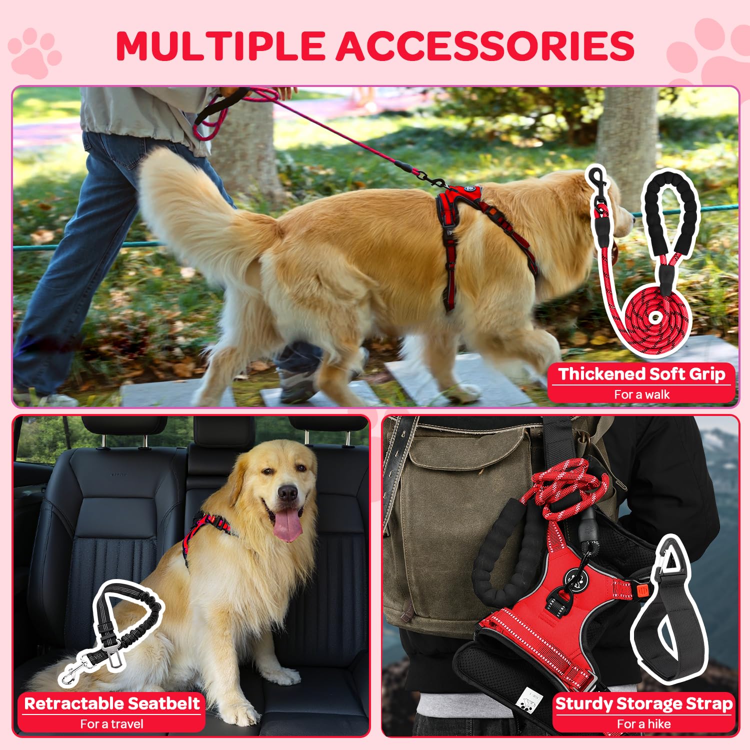 FURRYFECTION arnés perro tejido de nylon 600D y malla transpirable