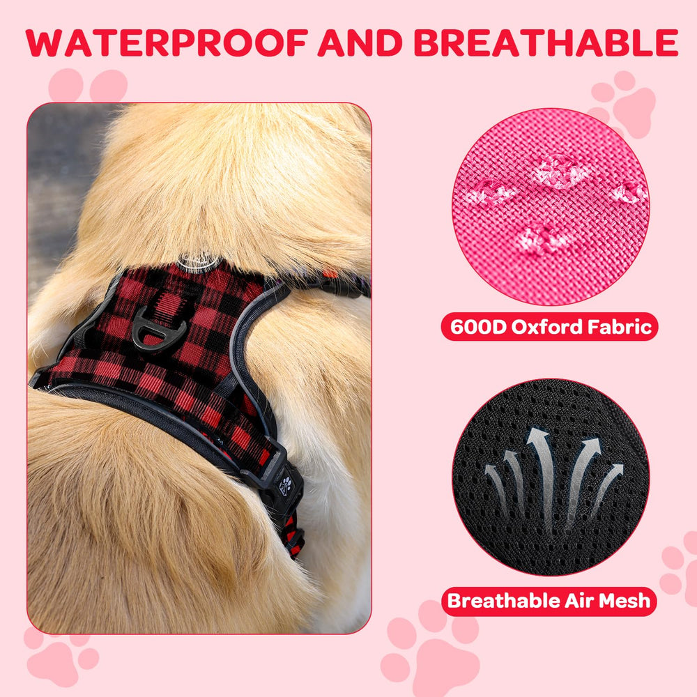 Arnés plaid FURRYFECTION para perro pequeño con anilla frontal para dirigir tirones.
