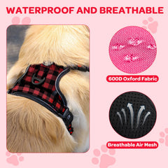 Arnés plaid FURRYFECTION para perro pequeño con anilla frontal para dirigir tirones.