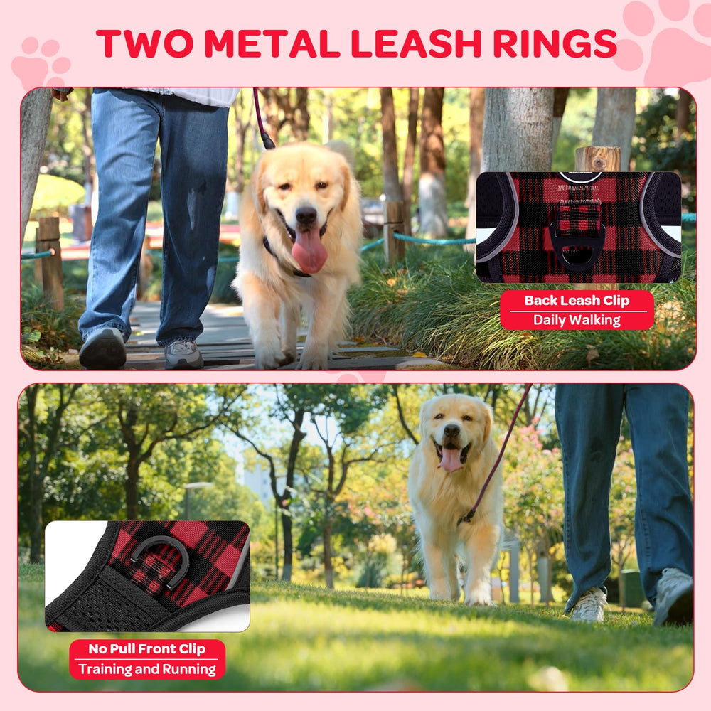 Arnés plaid FURRYFECTION para perro pequeño con hebilla rápida para ajuste fácil.