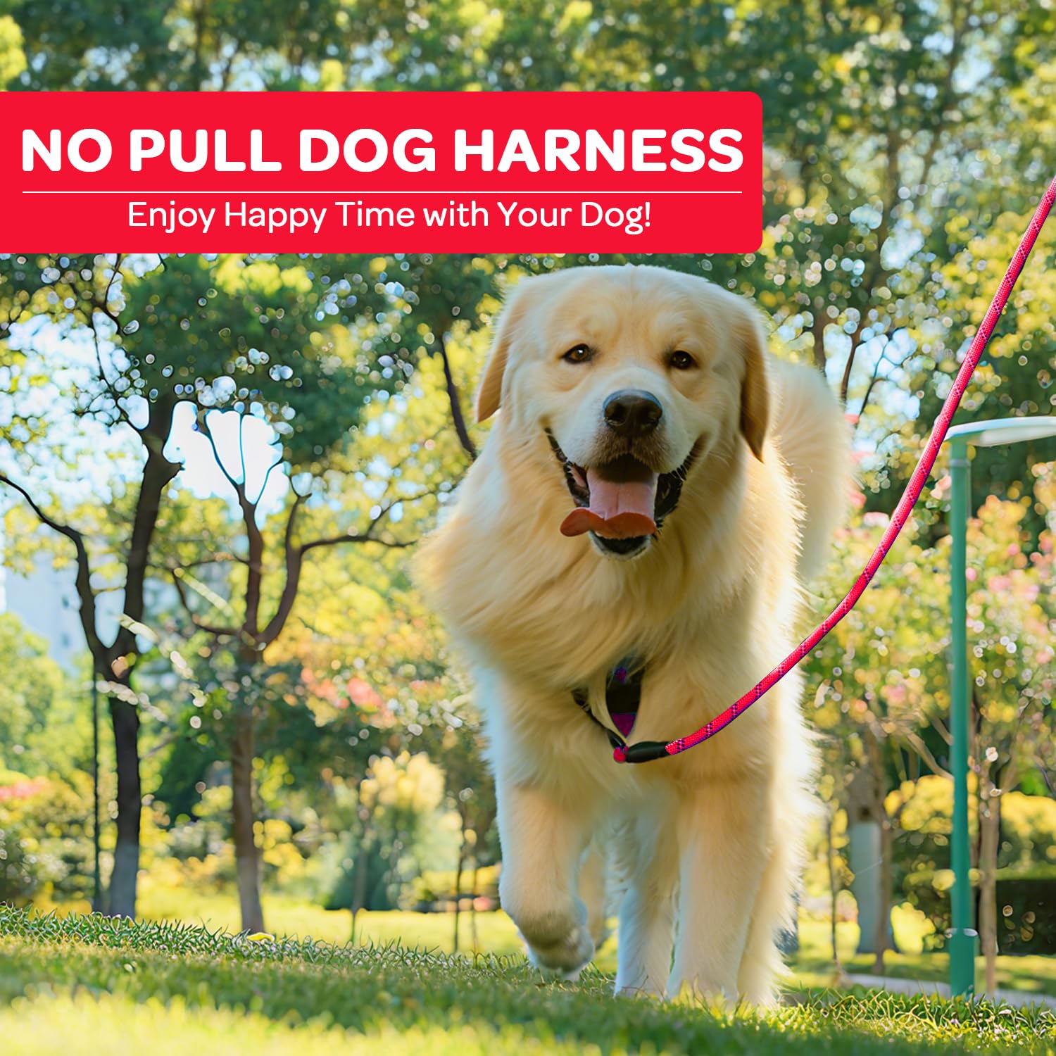 Arnés plaid FURRYFECTION para perro pequeño con bandas reflectantes para caminatas nocturnas.